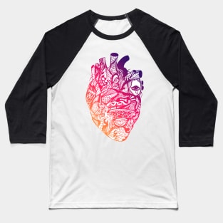 Sunset Sky Transparent Heart Baseball T-Shirt